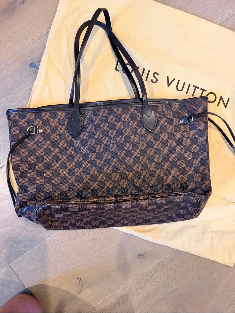 Louis Vuitton Brown Damier Ebene MM Canvas Tote
